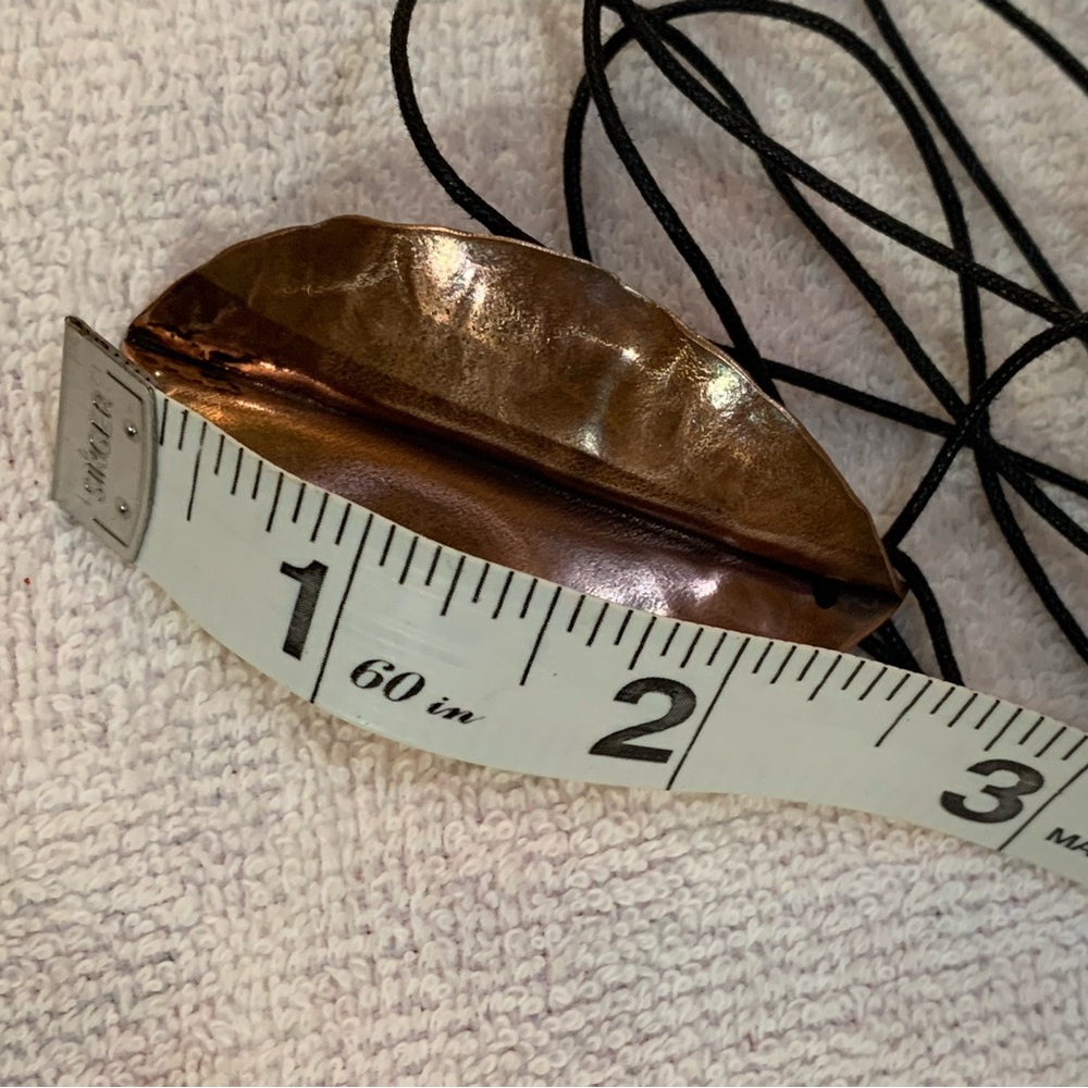 Georgia O’Keefe inspired Copper Leaf Pendant Necklace - Picture 8 of 9